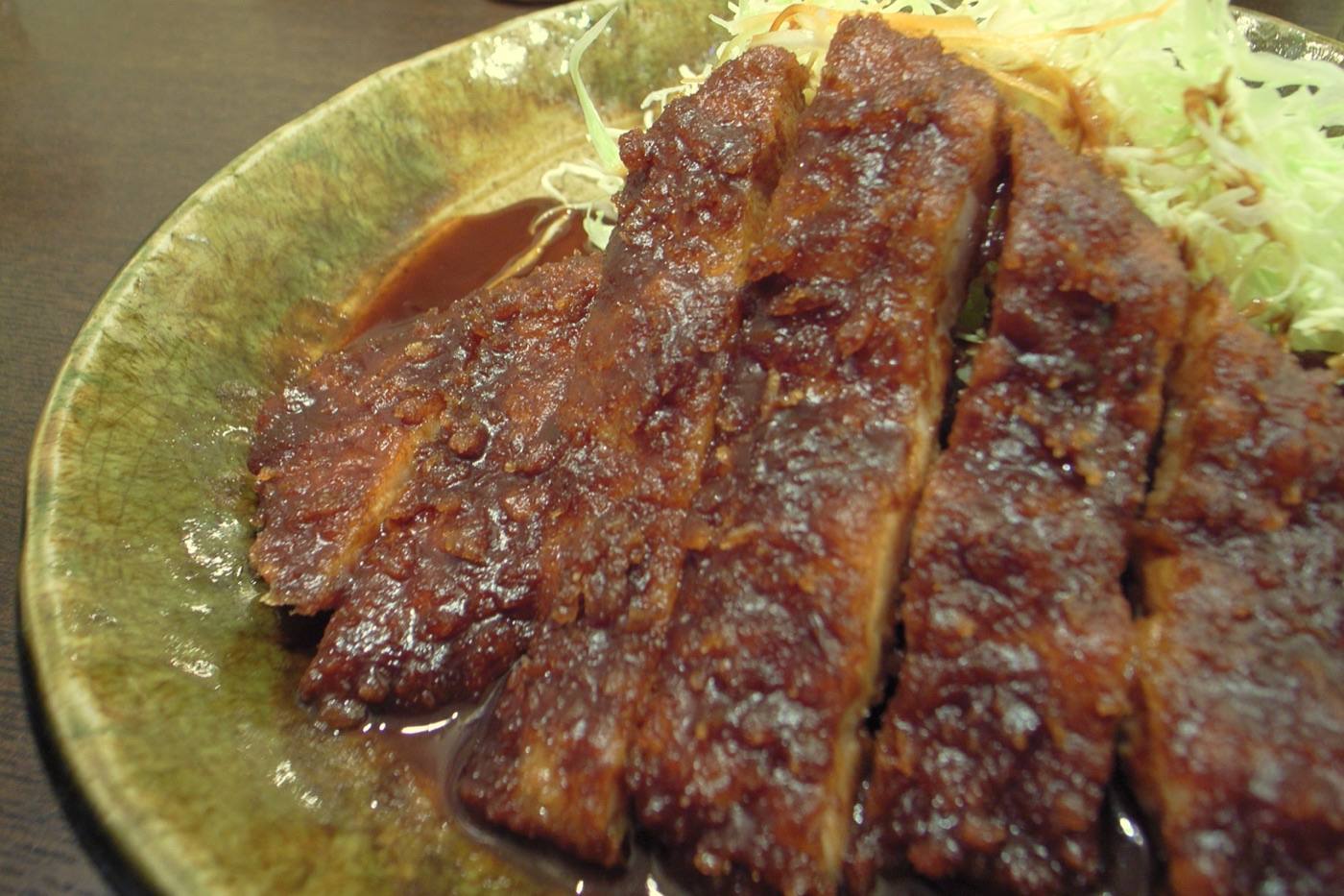 miso katsu, pork cutlet with miso sauce