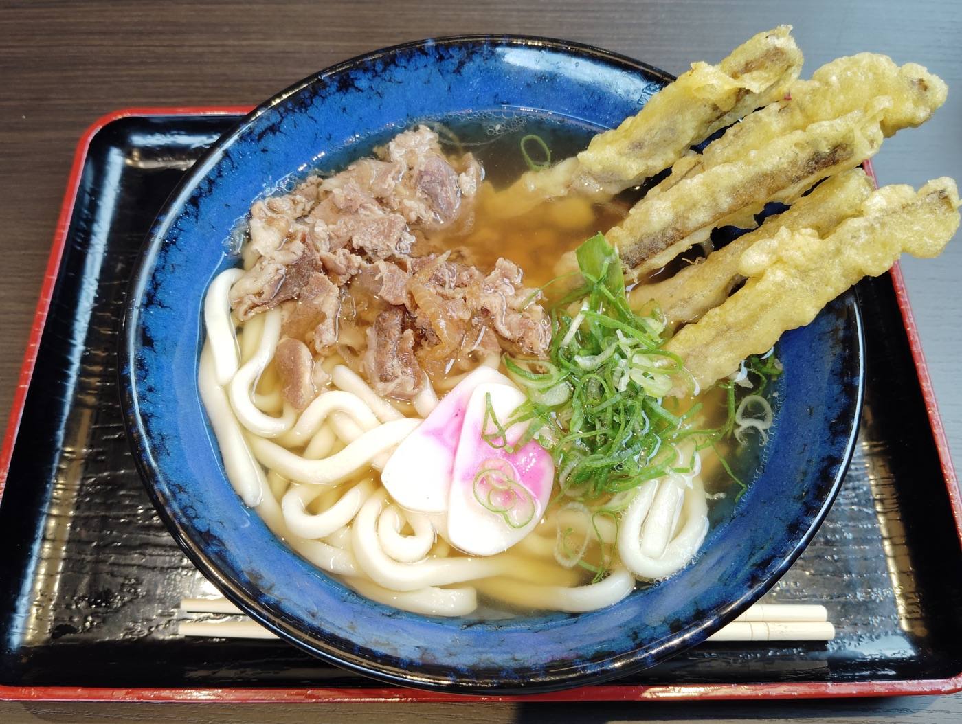 udon with burdock tempura