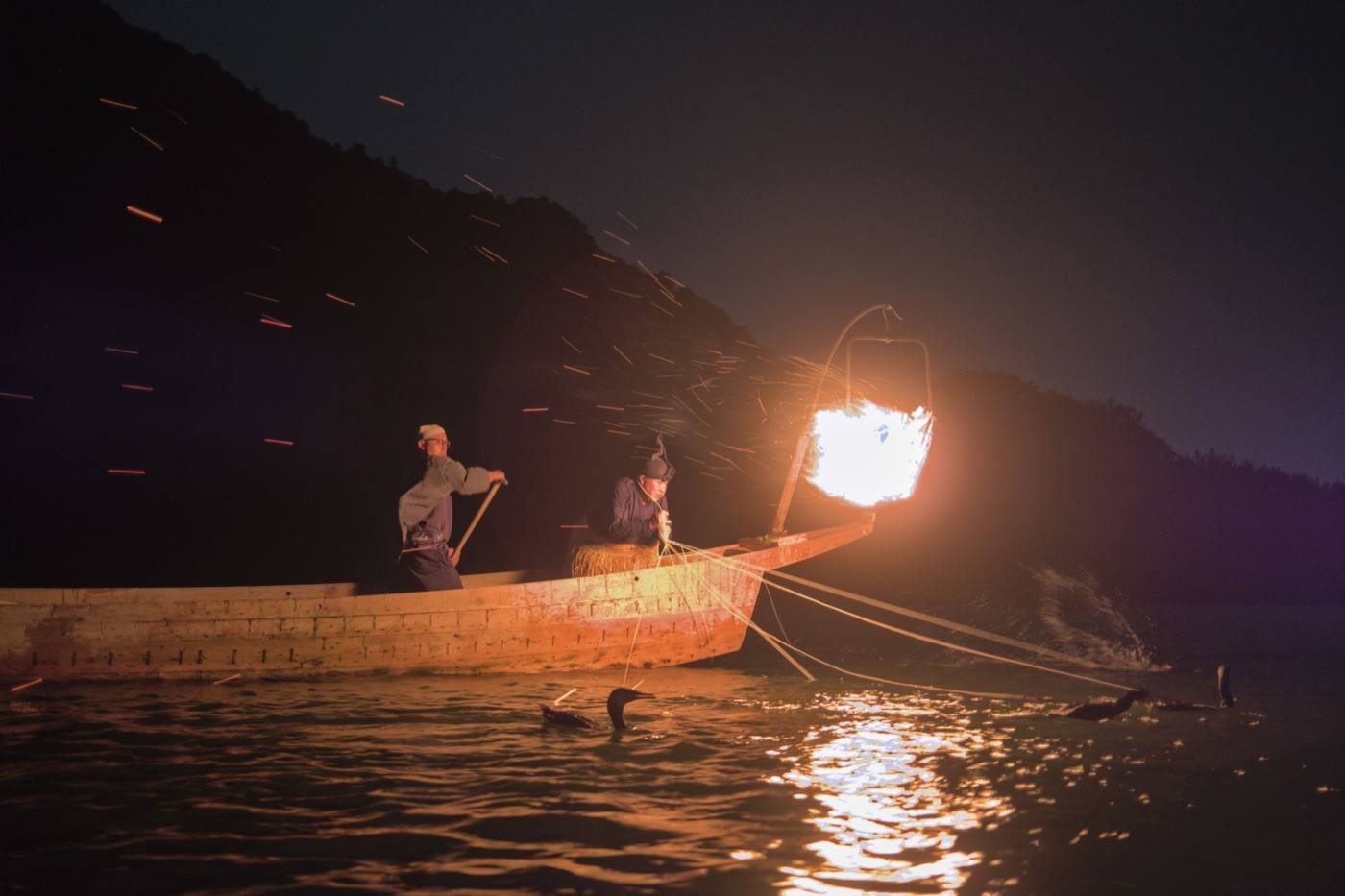 the cormorant fishing fires on the Nagara river