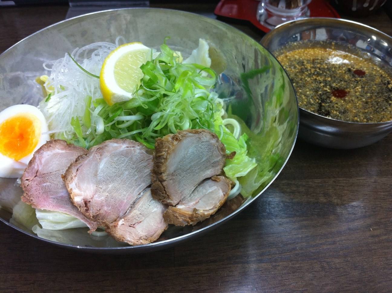 Hiroshima tsukemen, cold noodles with spicy dipping sauce