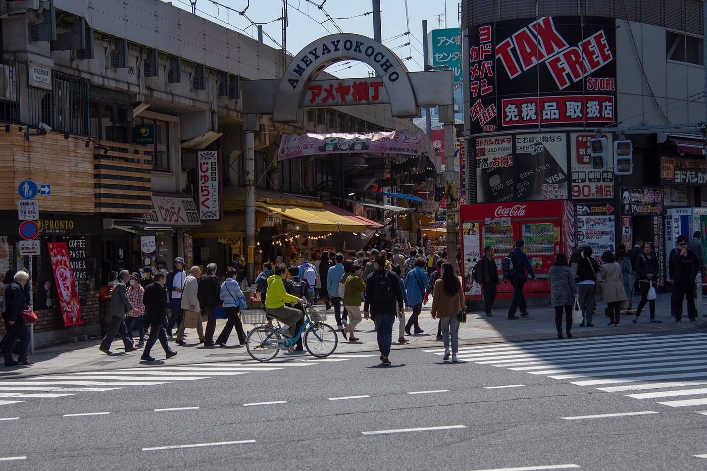 the entrance to the Ameyoko shopping street
