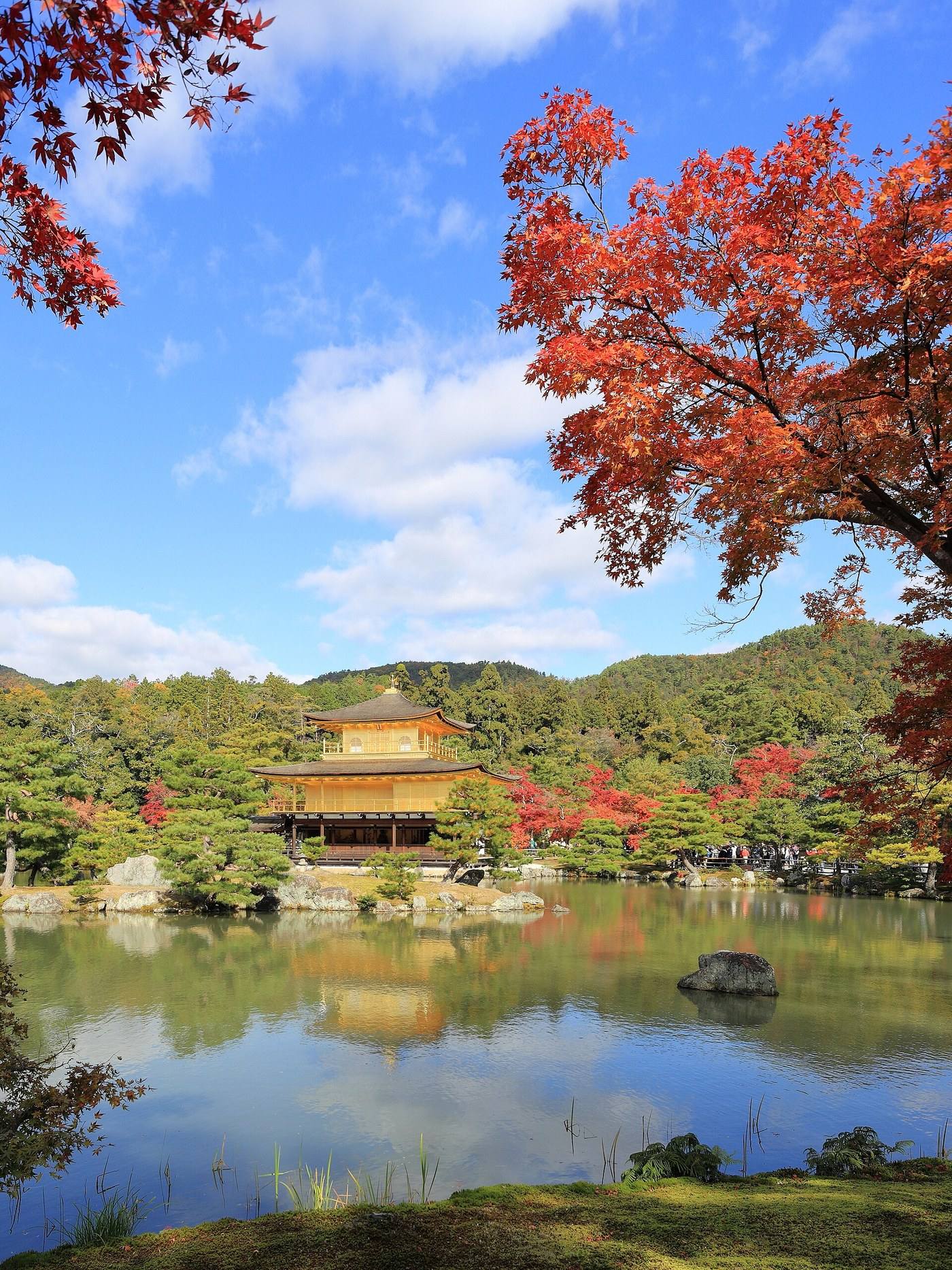 Kinkakuji and the hills of Kyoto