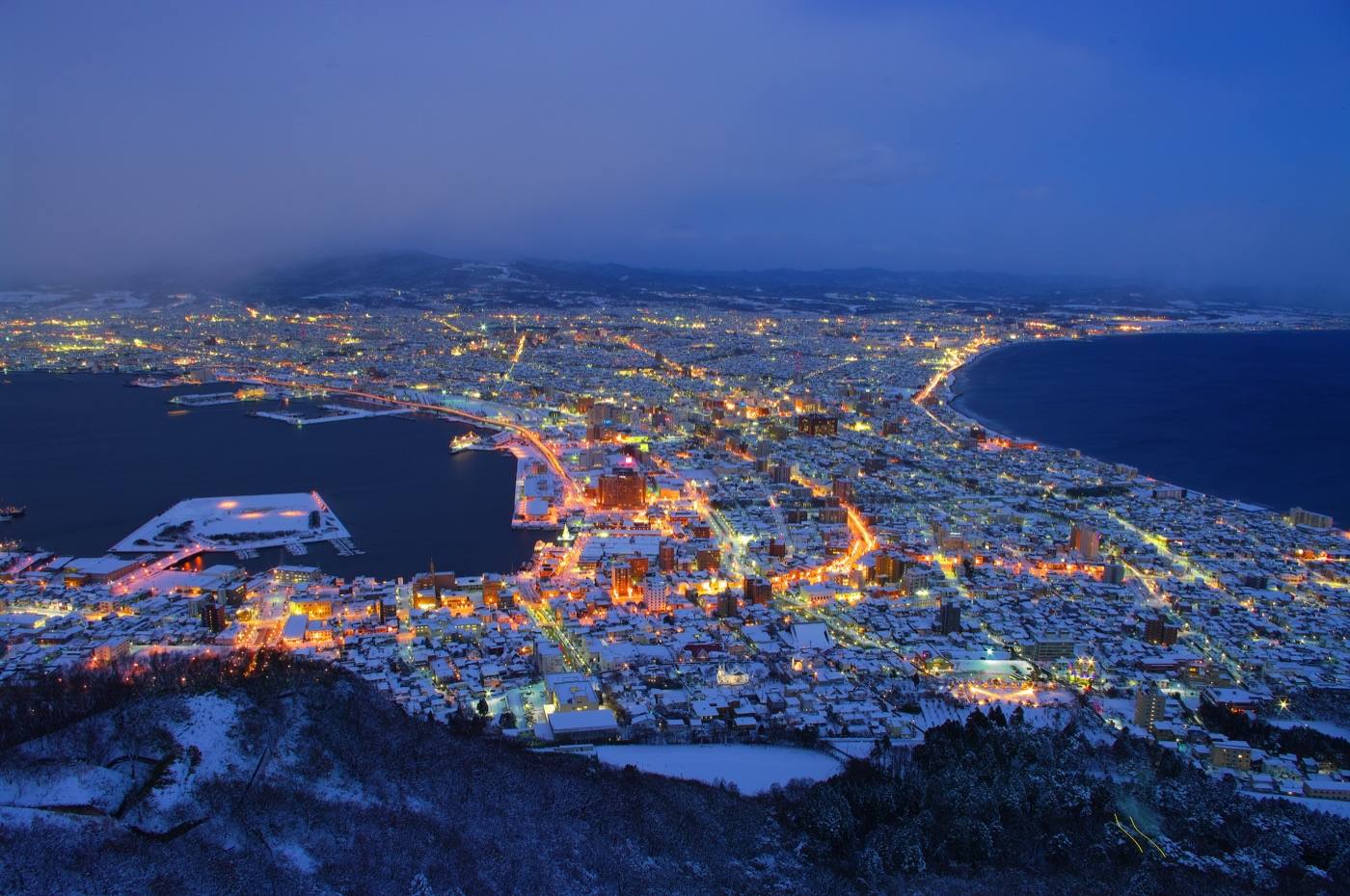 the night view from Mount Hakodate