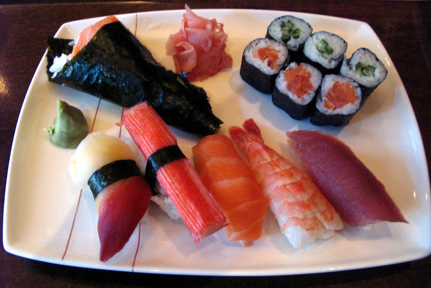 an assortment of nigiri sushi