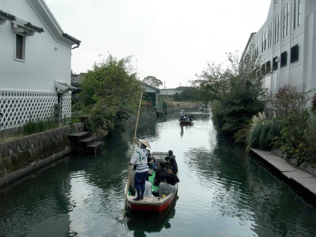 a boat on the canals of Yanagawa