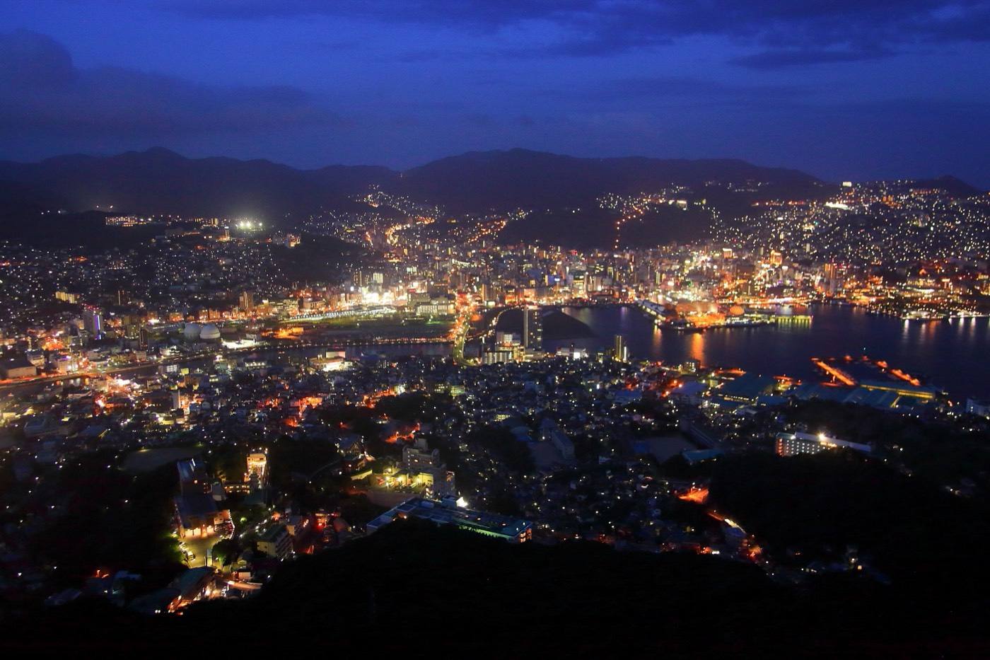 Nagasaki at night from Mount Inasa