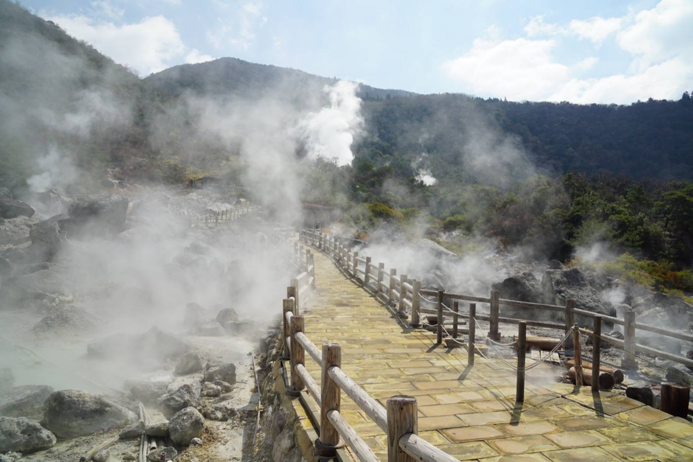 the steaming ground at Unzen