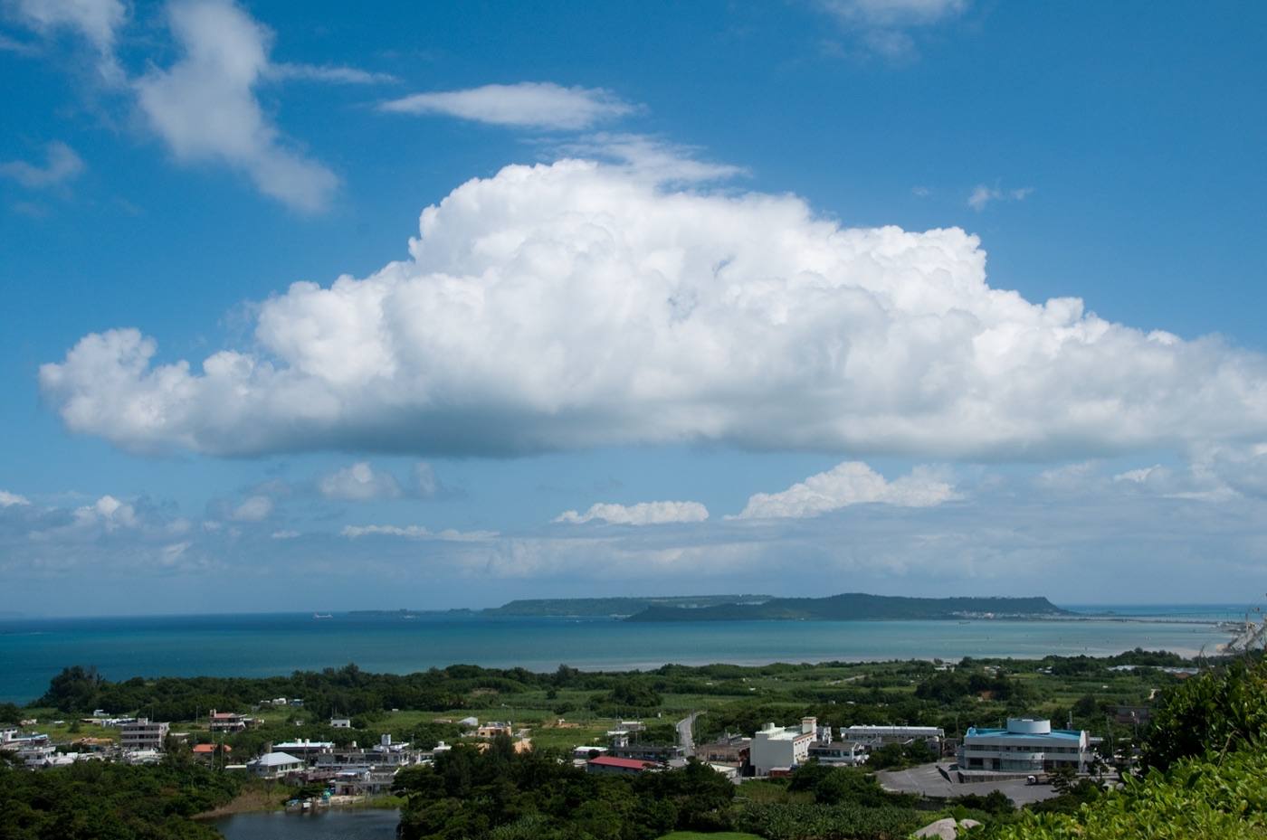 the stone ruins of Katsuren Castle above the sea