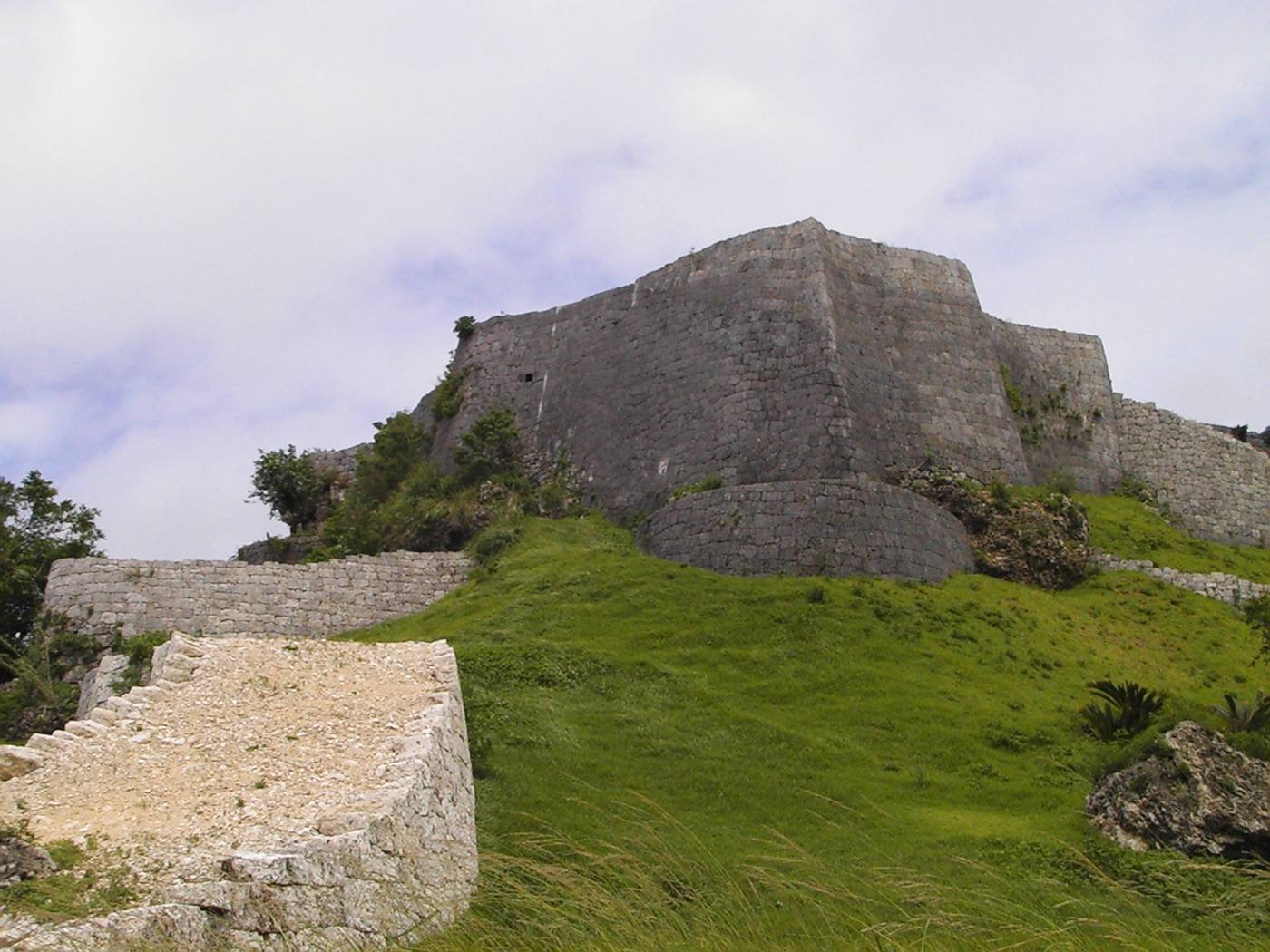 the stone ruins of Katsuren Castle above the sea