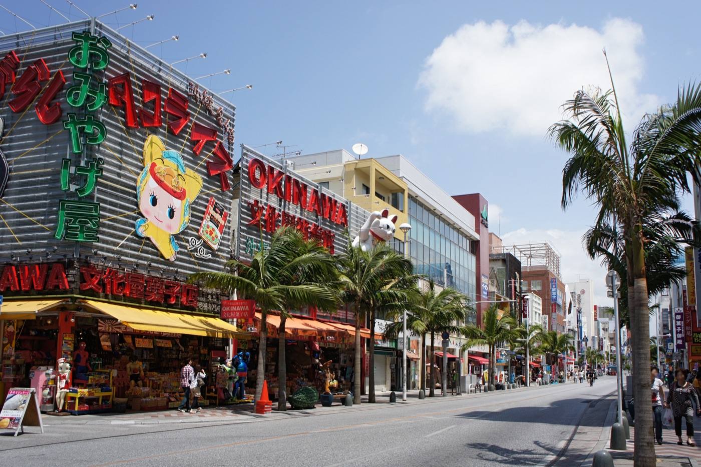 the shops and signs of Kokusai-dori