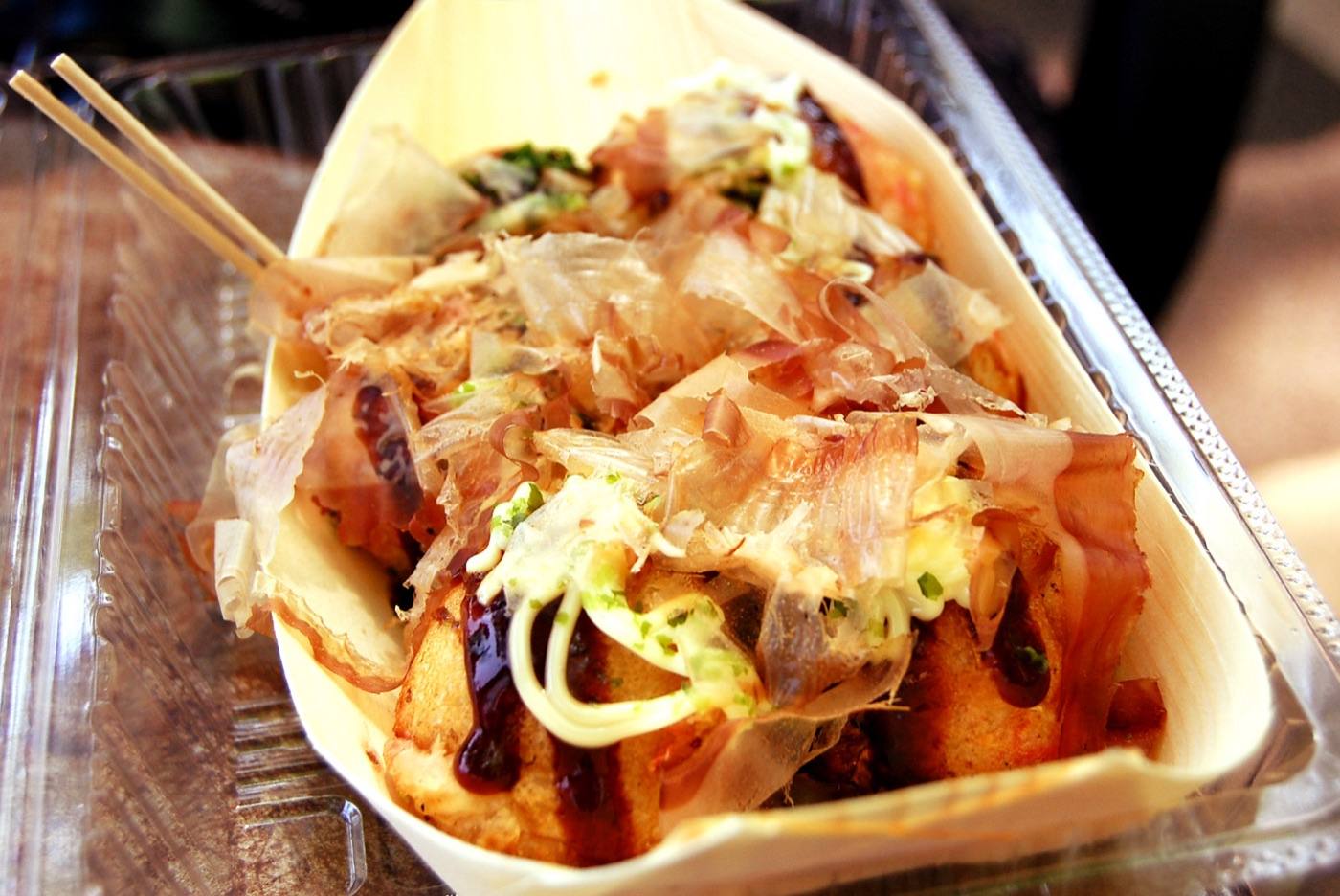 takoyaki, octopus dumplings