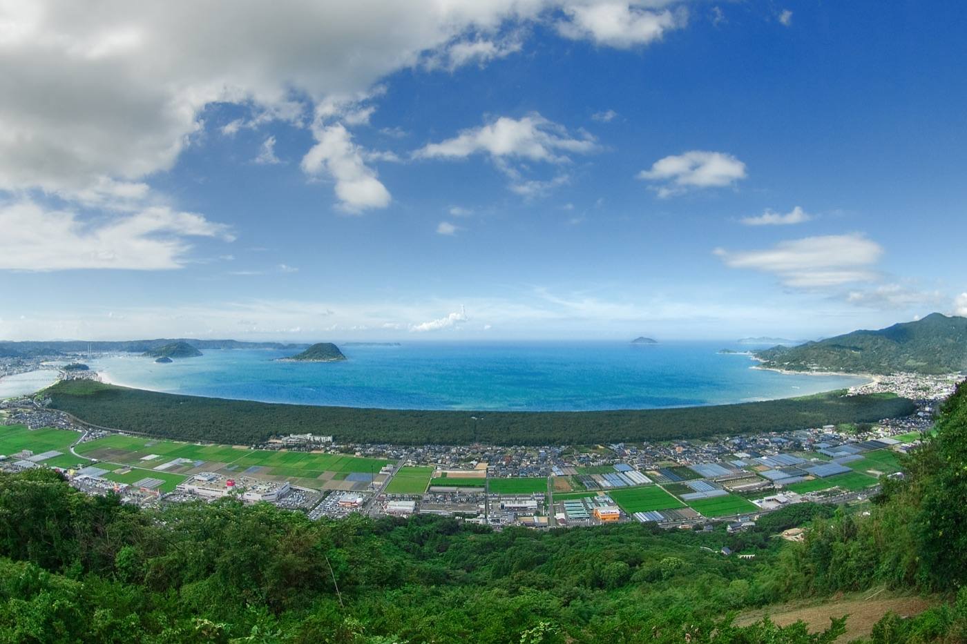 the pine grove and sea at Niji no Matsubara