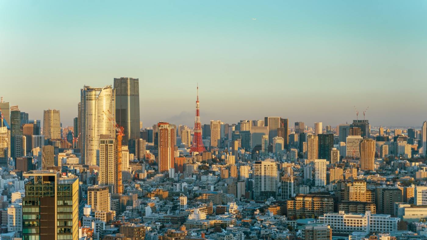 the Tokyo skyline