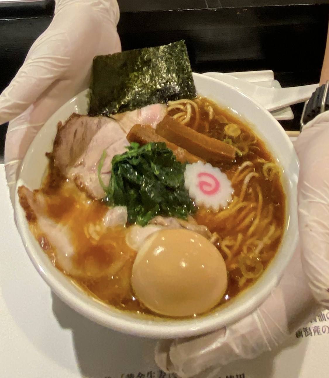 ramen in a ginger and soy sauce broth