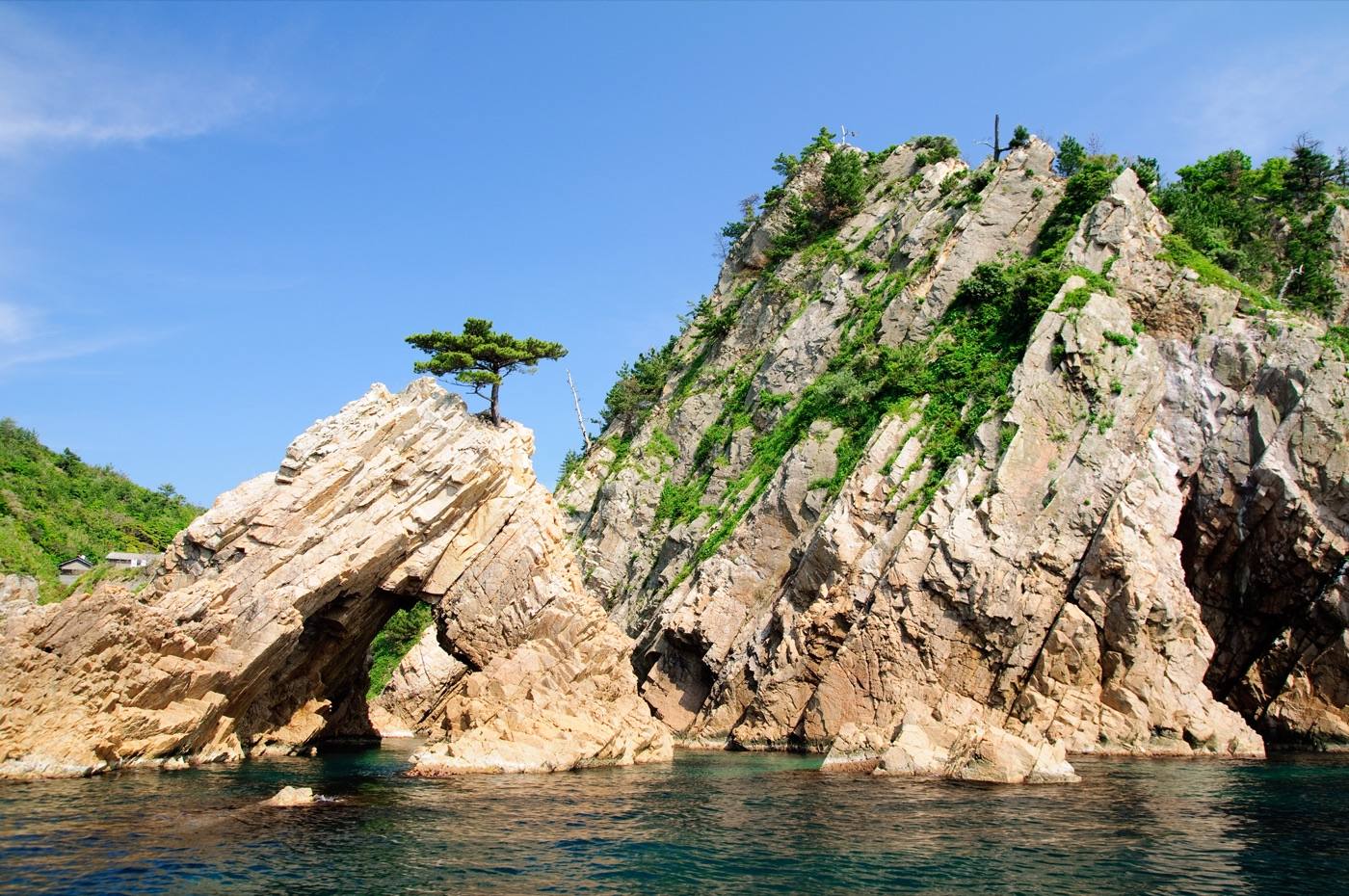 the sea-carved arch of Sengan Matsushima on the Uradome coast
