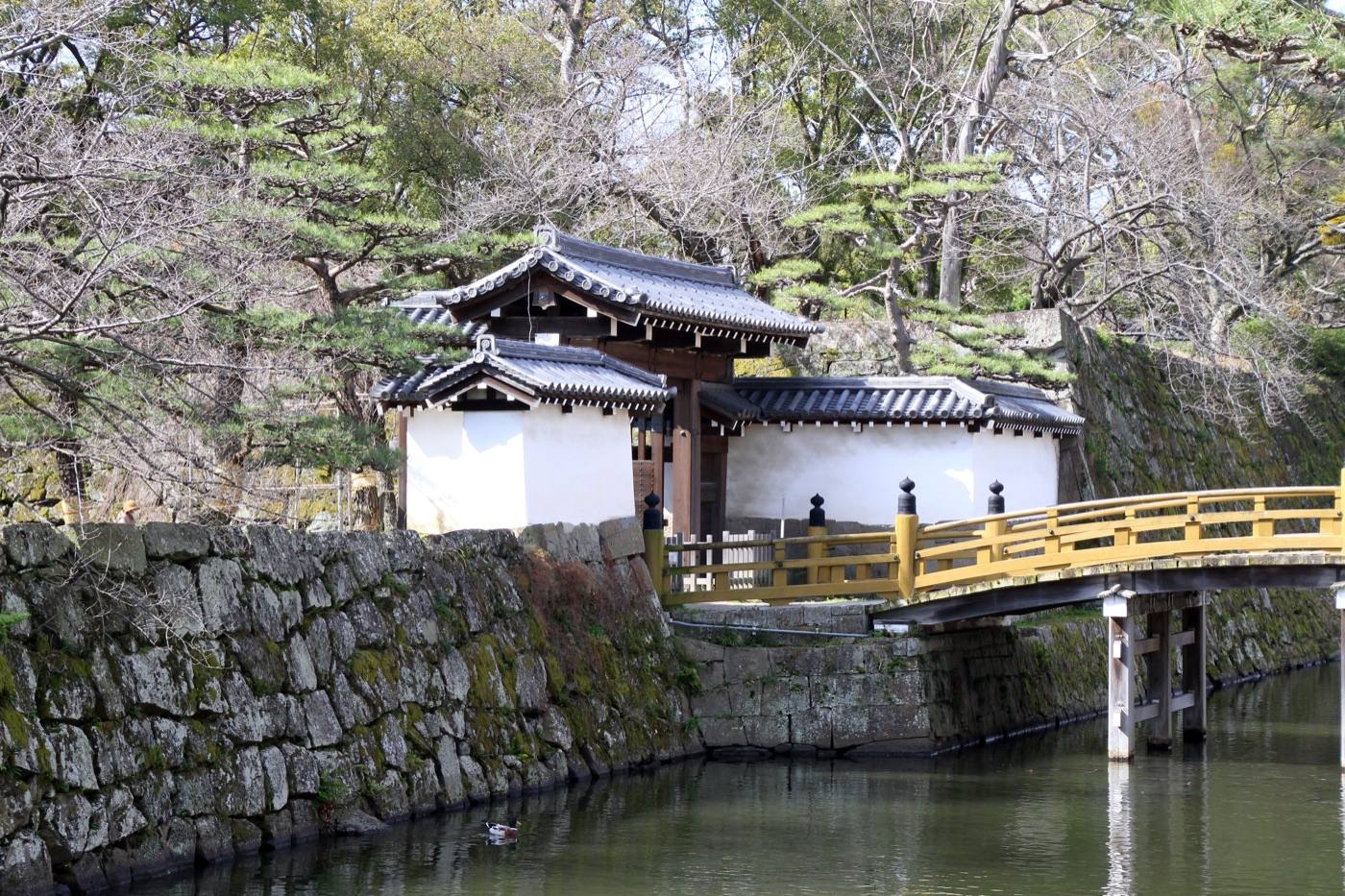 the keep and stone walls of Wakayama Castle