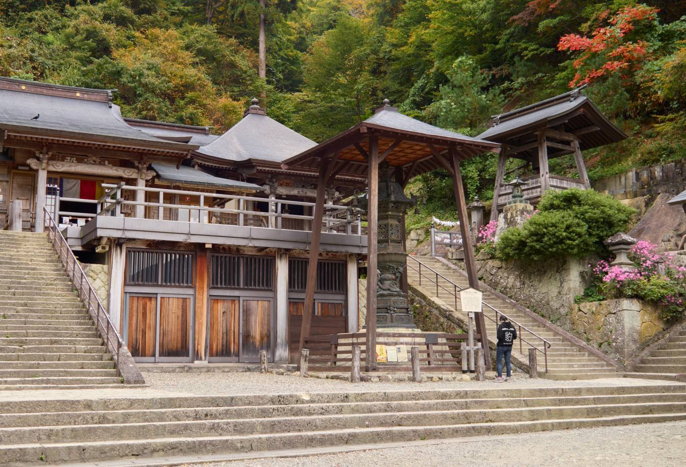 the stone stairway at Risshakuji temple in Yamagata