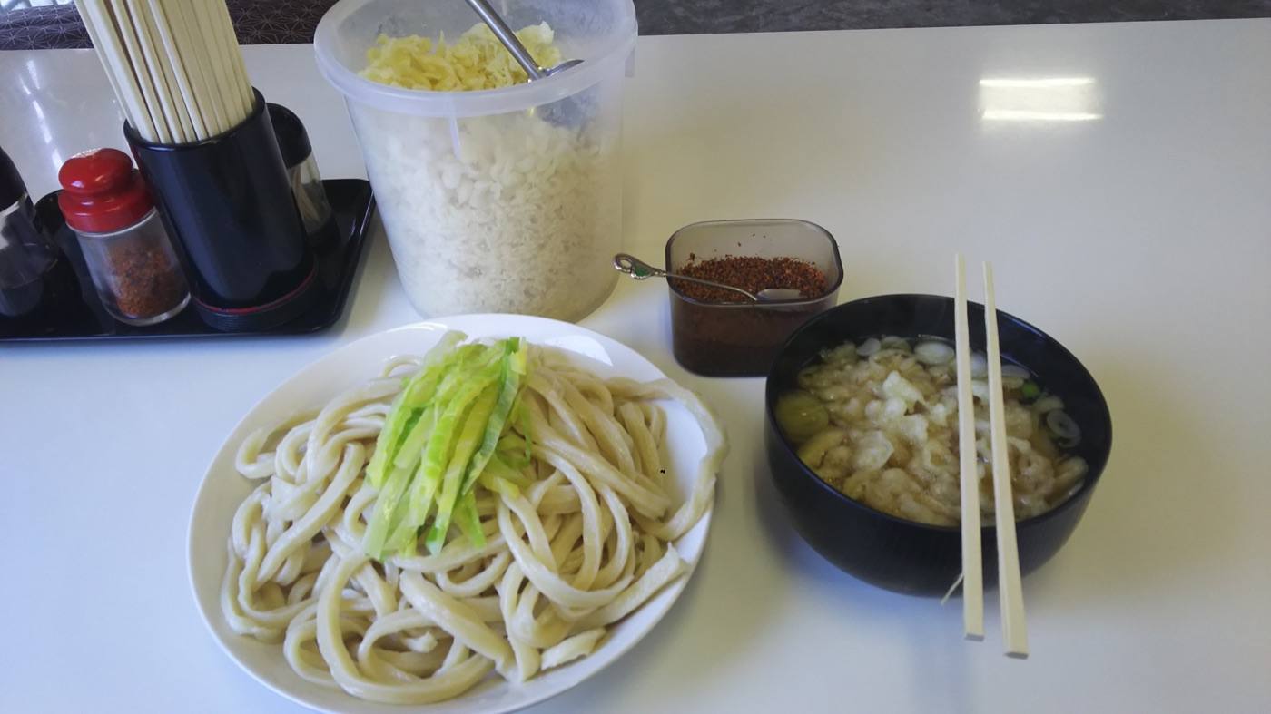 Yoshida udon, firm thick noodles